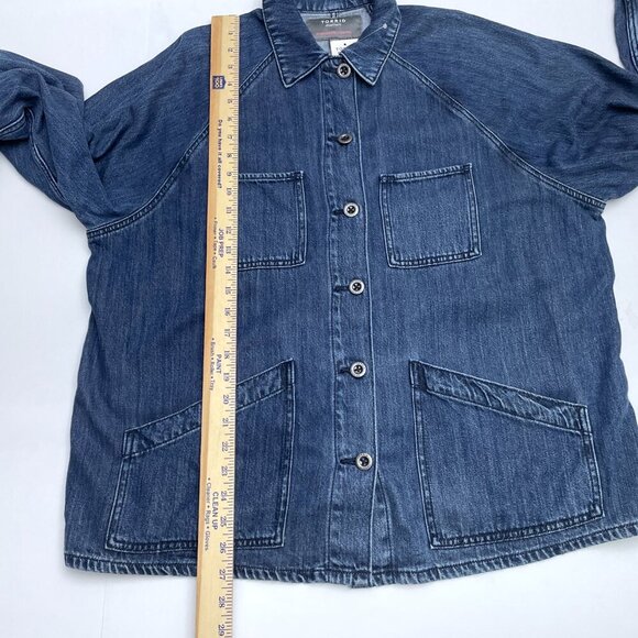 NEW Torrid Women's Tencel Chore Jacket Barn Coat Lightweight Jean Jacket Large - Picture 8 of 10